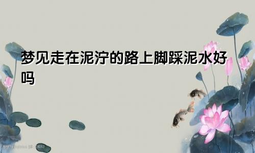 梦见走在泥泞的路上脚踩泥水好吗