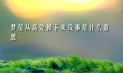 梦见从高处掉下来没事是什么意思