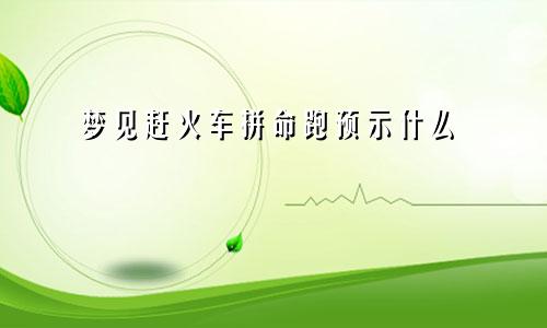 梦见赶火车拼命跑预示什么
