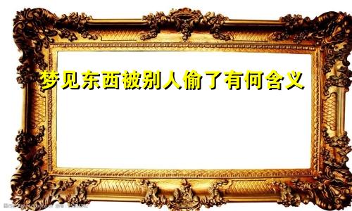 梦见东西被别人偷了有何含义