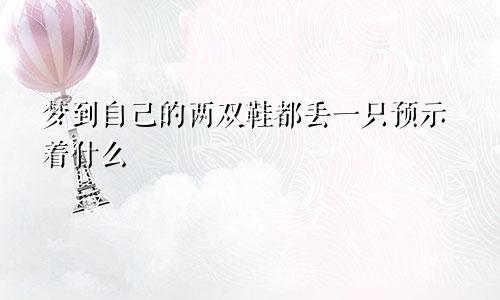 梦到自己的两双鞋都丢一只预示着什么