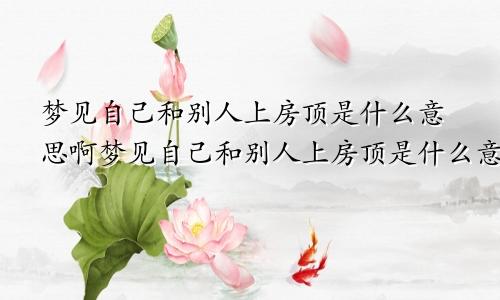 梦见自己和别人上房顶是什么意思啊梦见自己和别人上房顶是什么意思呀
