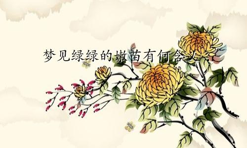梦见绿绿的嫩苗有何含义