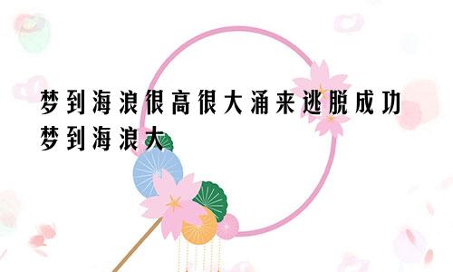 梦到海浪很高很大涌来逃脱成功梦到海浪大