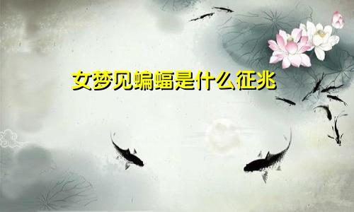 女梦见蝙蝠是什么征兆