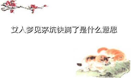 女人梦见茅坑快满了是什么意思