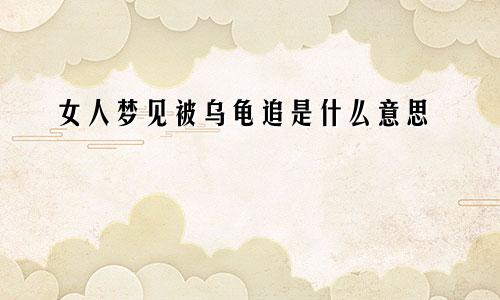 女人梦见被乌龟追是什么意思