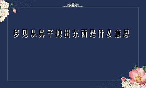梦见从鼻子拽出东西是什么意思
