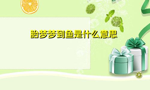 胎梦梦到鱼是什么意思