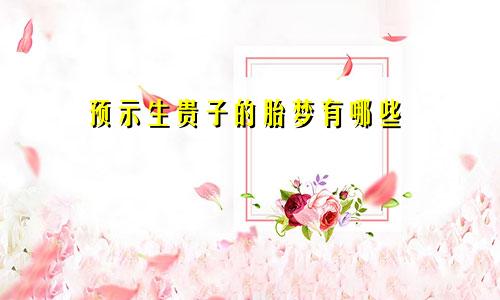 预示生贵子的胎梦有哪些