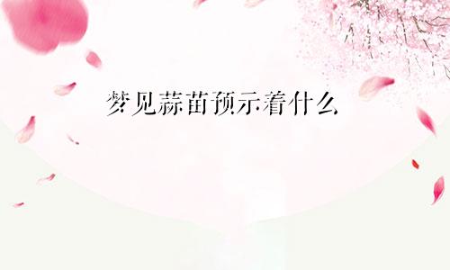 梦见蒜苗预示着什么