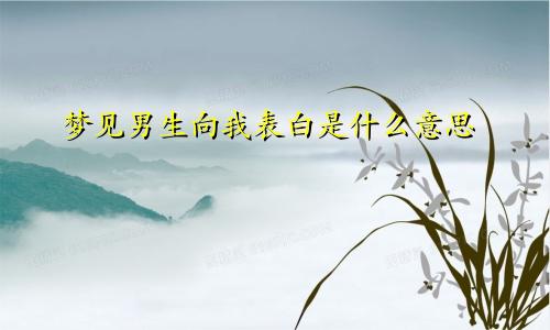 梦见男生向我表白是什么意思