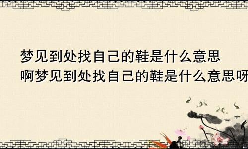 梦见到处找自己的鞋是什么意思啊梦见到处找自己的鞋是什么意思呀