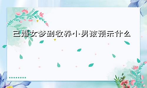 已婚女梦到收养小男孩预示什么