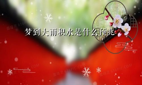 梦到大雨积水是什么预兆