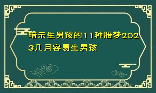 暗示生男孩的11种胎梦2023几月容易生男孩