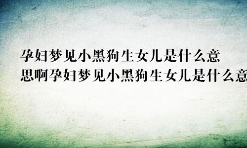 孕妇梦见小黑狗生女儿是什么意思啊孕妇梦见小黑狗生女儿是什么意思呀