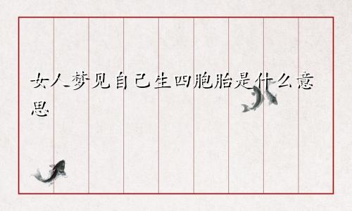 女人梦见自己生四胞胎是什么意思