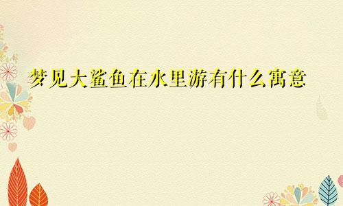 梦见大鲨鱼在水里游有什么寓意