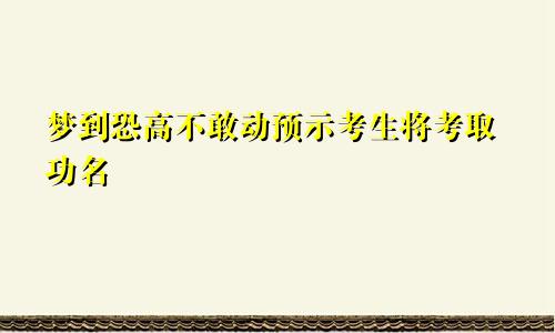 梦到恐高不敢动预示考生将考取功名