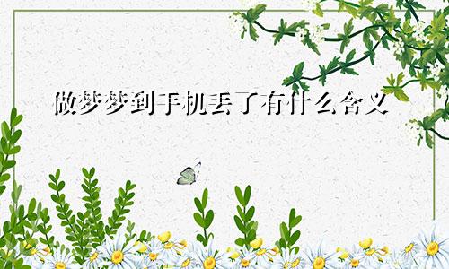 做梦梦到手机丢了有什么含义