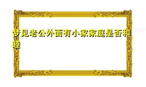 梦见老公外面有小家家庭是否和睦