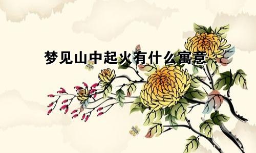 梦见山中起火有什么寓意