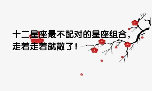 十二星座最不配对的星座组合，走着走着就散了！