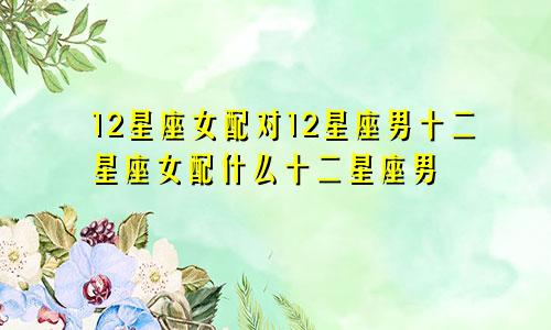 12星座女配对12星座男十二星座女配什么十二星座男