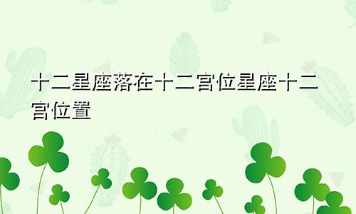十二星座落在十二宫位星座十二宫位置