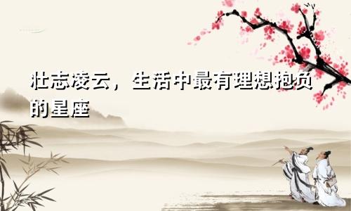 壮志凌云，生活中最有理想抱负的星座