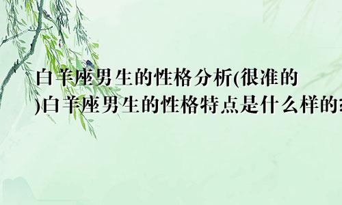 白羊座男生的性格分析(很准的)白羊座男生的性格特点是什么样的?