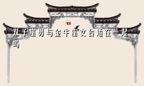 双子座男与金牛座女合适在一起吗