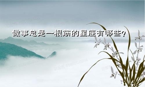 做事总是一根筋的星座有哪些？