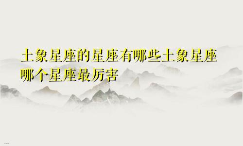 土象星座的星座有哪些土象星座哪个星座最厉害