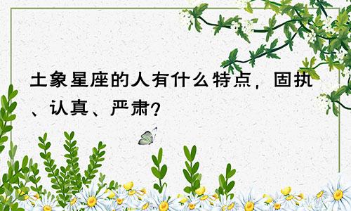 土象星座的人有什么特点，固执、认真、严肃？