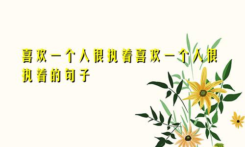 喜欢一个人很执着喜欢一个人很执着的句子