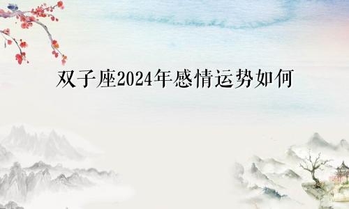 双子座2024年感情运势如何