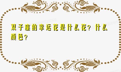 双子座的幸运花是什么花?什么颜色?