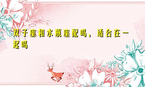 双子座和水瓶座配吗,适合在一起吗