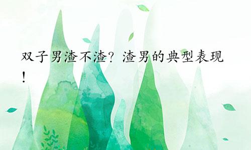 双子男渣不渣?渣男的典型表现!
