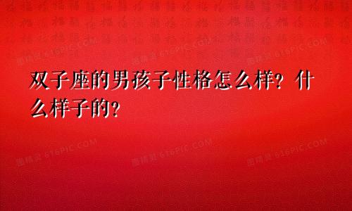 双子座的男孩子性格怎么样?什么样子的?