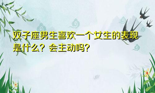 双子座男生喜欢一个女生的表现是什么?会主动吗?