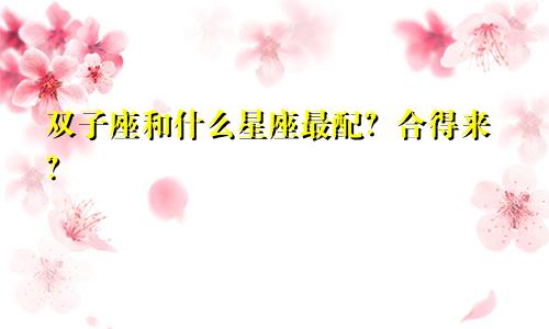 双子座和什么星座最配?合得来?
