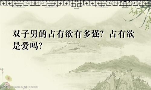 双子男的占有欲有多强?占有欲是爱吗?