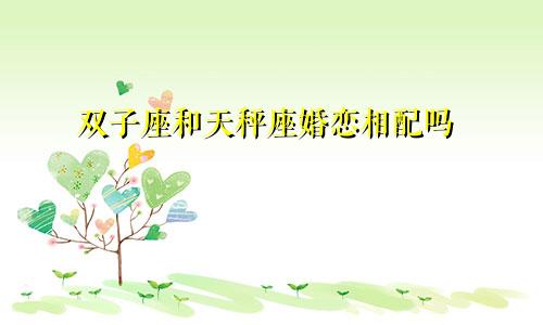 双子座和天秤座婚恋相配吗
