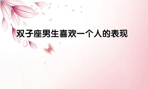双子座男生喜欢一个人的表现
