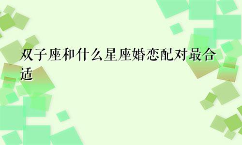 双子座和什么星座婚恋配对最合适