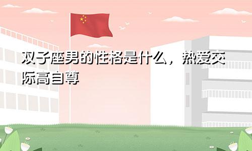 双子座男的性格是什么,热爱交际高自尊