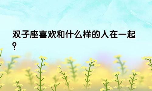 双子座喜欢和什么样的人在一起?